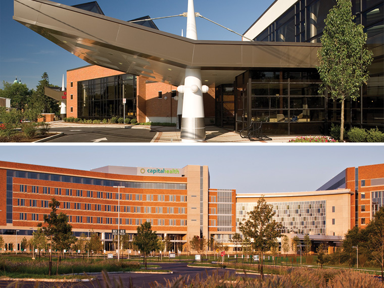 two different views of the Capital Health building