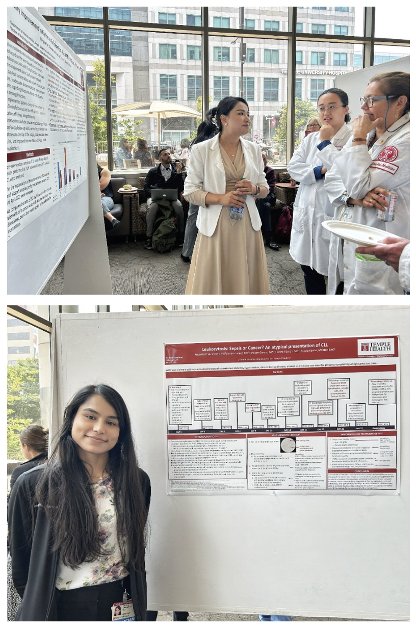 LKSOM internal medicine residents at the Sol Sherry Symposium discuss a variety of presentations 