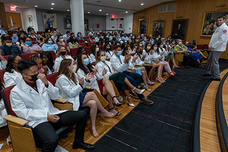 Physician Assistant students sitting at their ceremony