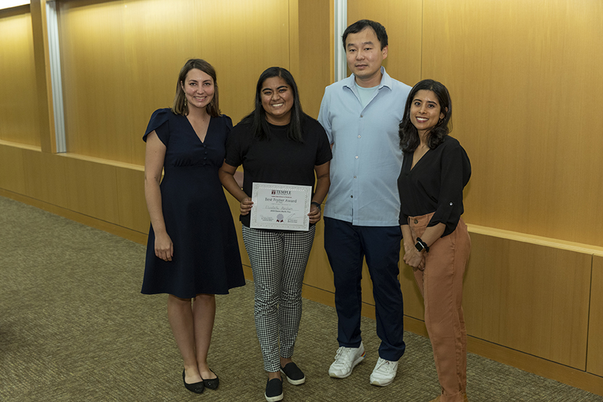 Biomedical Science Program students at Temple University’s Lewis Katz School of Medicine with their award certificates following the Annual Dawn Marks Research Day