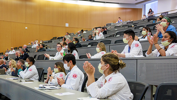 a lecture hall of medical students