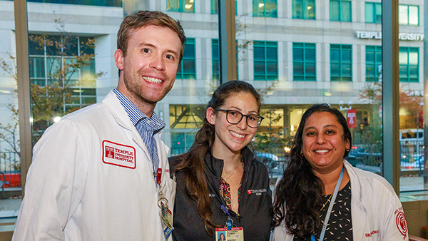 one male and two female medical students