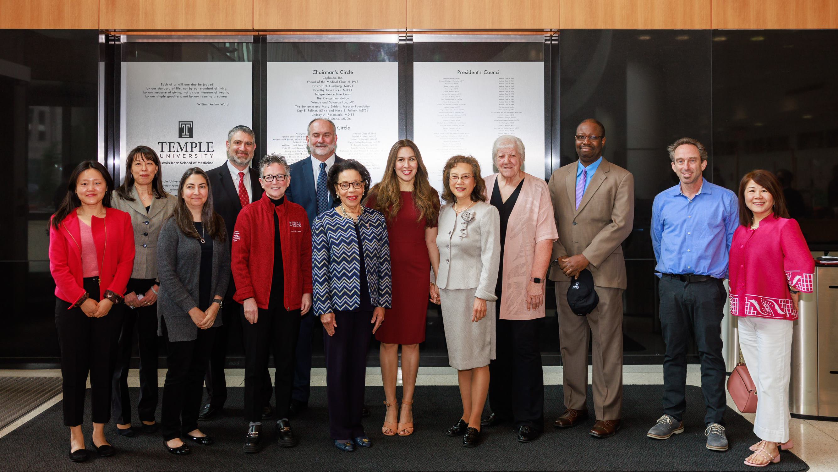 Acting President, JoAnne A. Epps, Dr. Amy Goldberg, and other members of the LKSOM team