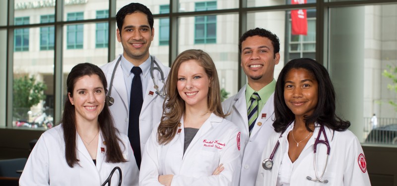 Medical students at the Medical Education and Research Building (MERB)