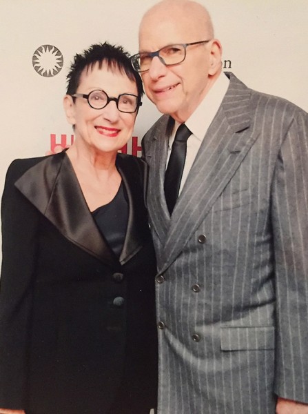 Aaron and Barbara Levine, today, a year after the crash, pose for a photograph.