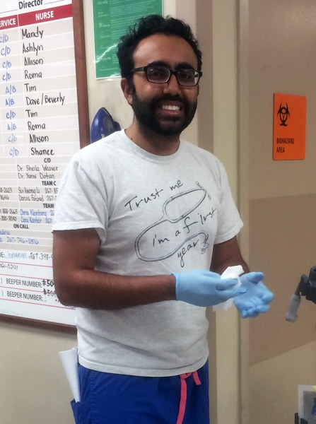 Zeeshan, a Temple Internal Medicine resident, at Temple University Hospital