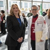 Dr. Amy Goldberg stands with Andrea Palm, Deputy Secretary of the Department of Health & Human Services