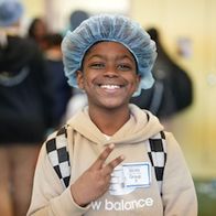 A middle school student at Health Careers Exploration Day
