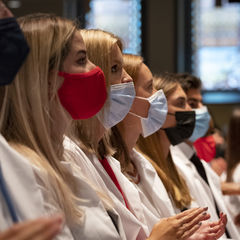 Medical Students with their white coats 