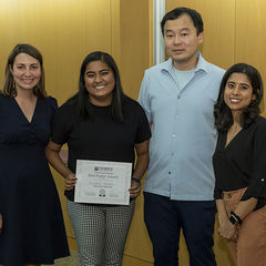 Biomedical Science Program students at Temple University’s Lewis Katz School of Medicine with their award certificates following the Annual Dawn Marks Research Day